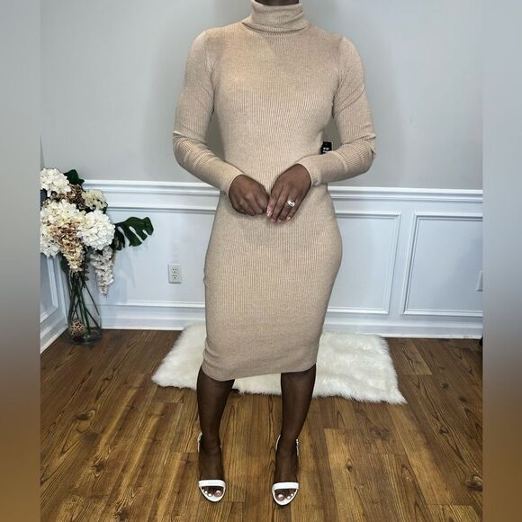 NWT Express ribbed turtleneck midi dress - Picture 1 of 4